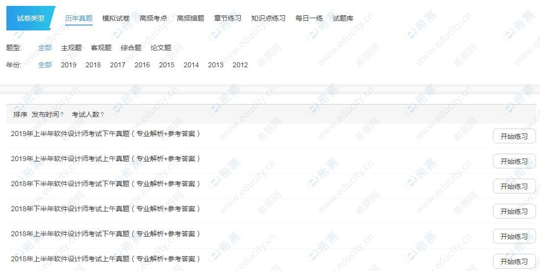 软件设计师历年考试真题