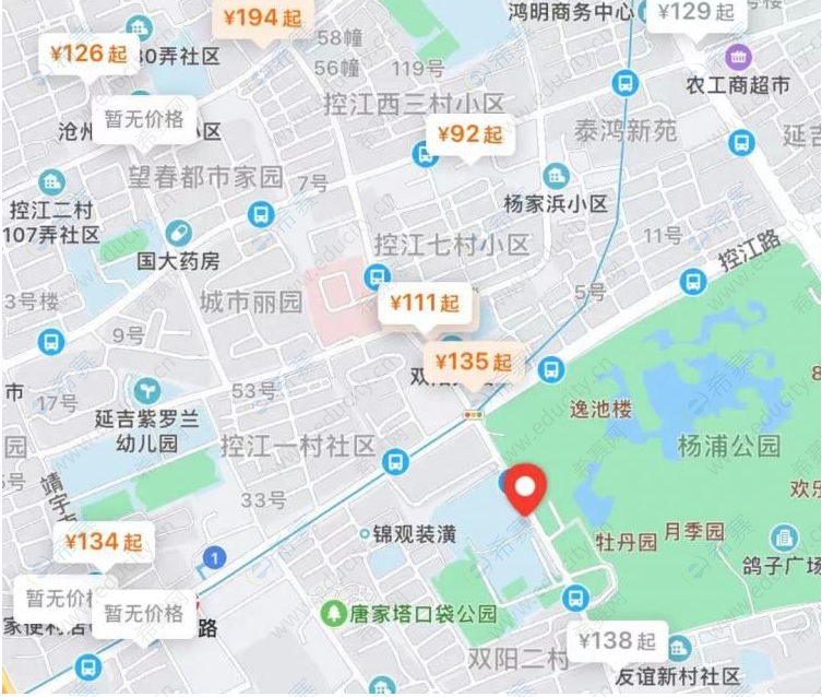 控江中学考点(双阳路388号)周边.png